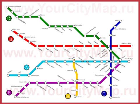 Карта метро Буэнос-Айреса