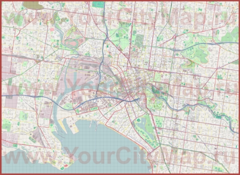 Подробная карта города Мельбурн с улицами