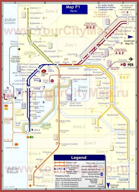 Карта маршрутов транспорта Перта