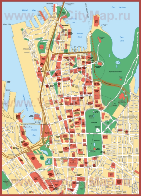 Карта Сиднея с достопримечательностями