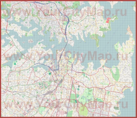 Подробная карта города Сидней
