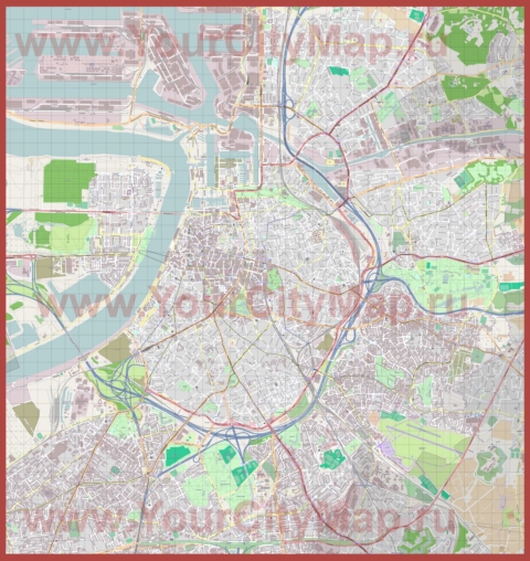 Подробная карта города Антверпен