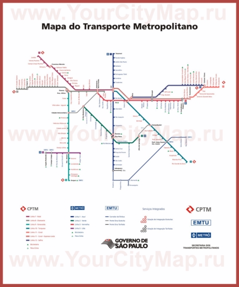 Карта метро Сан-Паулу