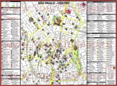 Подробная туристическая карта города Сан-Паулу с достопримечательностями