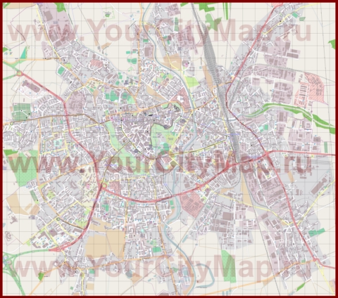 Подробная карта города Оломоуц