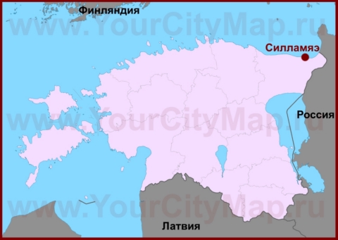 Силламяэ на карте Эстонии