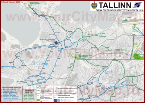 Карта маршрутов транспорта Таллина