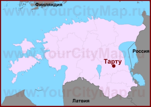 Тарту на карте Эстонии