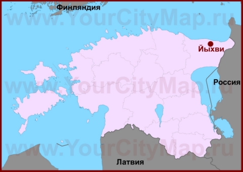 Йыхви на карте Эстонии