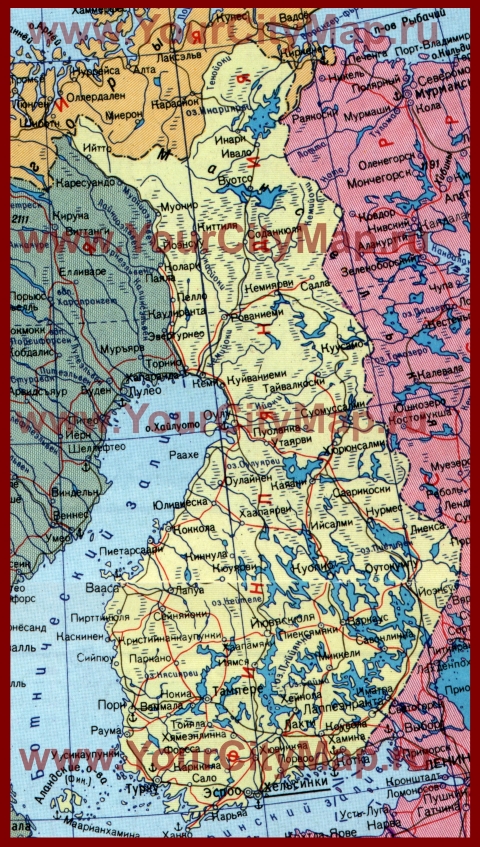 Города Финляндии на карте