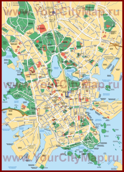 Туристическая карта Хельсинки