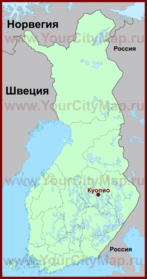 Куопио на карте Финляндии