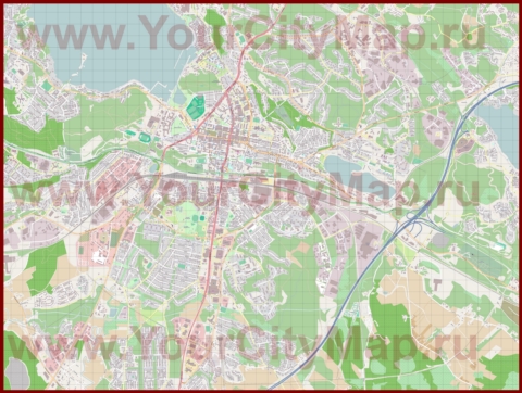 Подробная карта города Лахти с магазинами