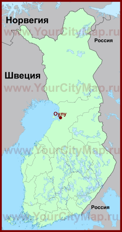 Оулу на карте Финляндии