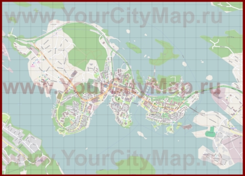 Подробная карта города Савонлинна с магазинами