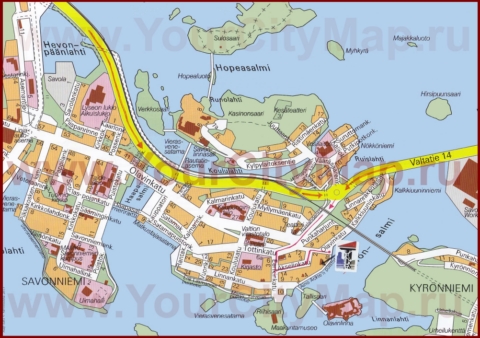 Туристическая карта Савонлинны с достопримечательностями