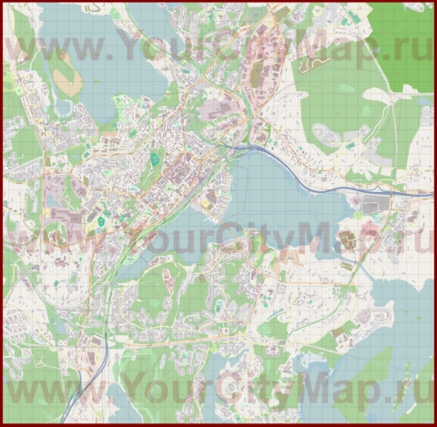 Подробная карта города Ювяскюля с магазинами