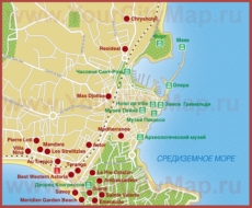 Карта отелей Антиба