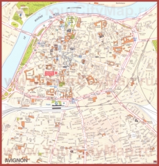 Подробная туристическая карта города Авиньон