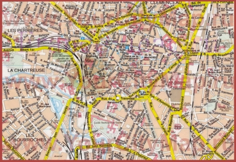 Карта Дижона с достопримечательностями