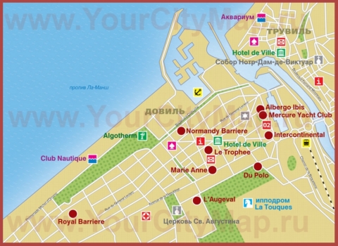 Карта отелей Довиля