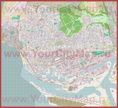Подробная карта города Гавр