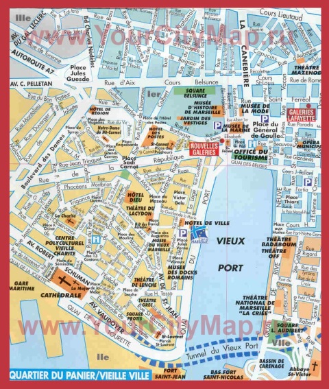 Карта центра города Марсель