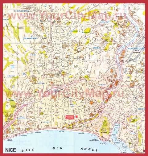 Подробная карта города Ницца