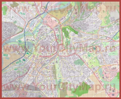 Подробная карта города Мец