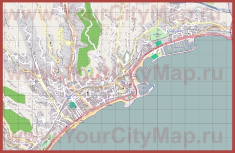 Подробная карта города Ментон
