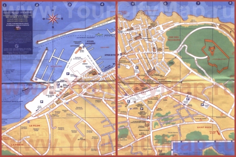 Подробная туристическая карта города Сан-Тропе