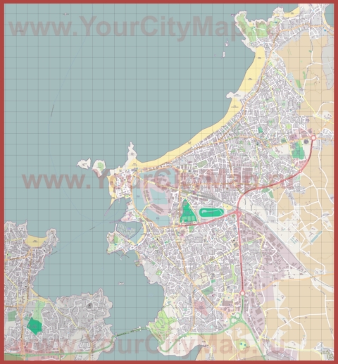 Подробная карта города Сен-Мало