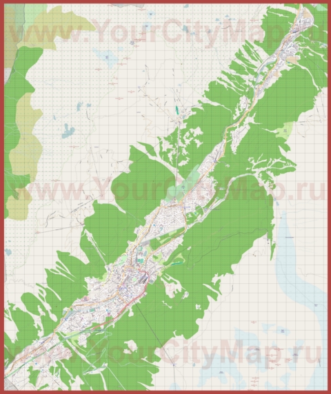 Подробная карта города Шамони
