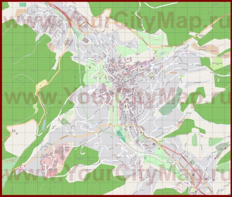 Подробная карта города Баден-Баден