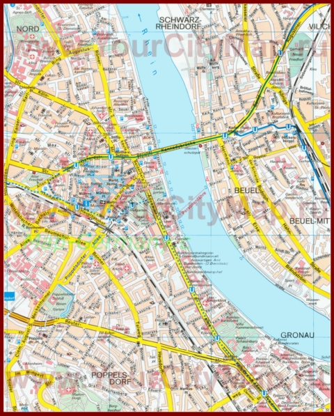 Туристическая карта Бонна