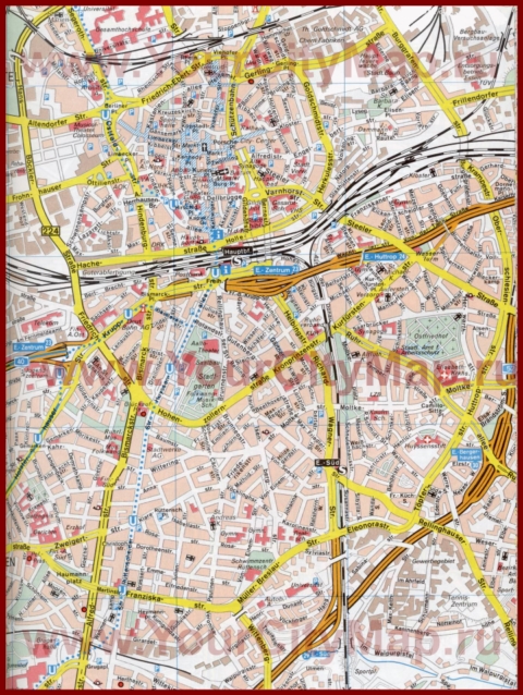 Туристическая карта Эссена с достопримечательностями