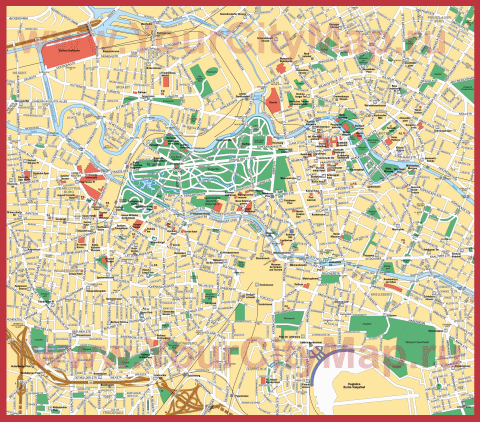 Карта Берлина с достопримечательностями