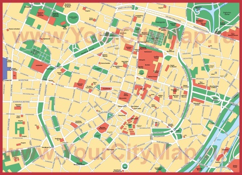 Карта Мюнхена с достопримечательностями