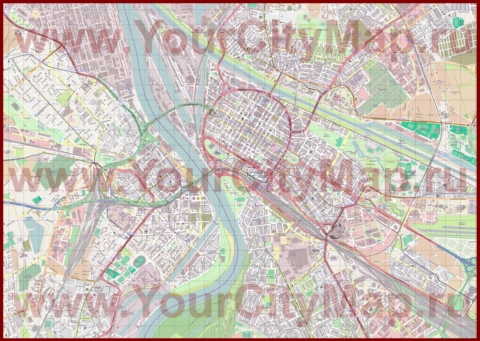 Подробная карта города Мангейм