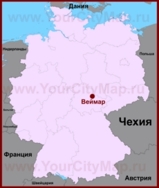 Веймар на карте Германии