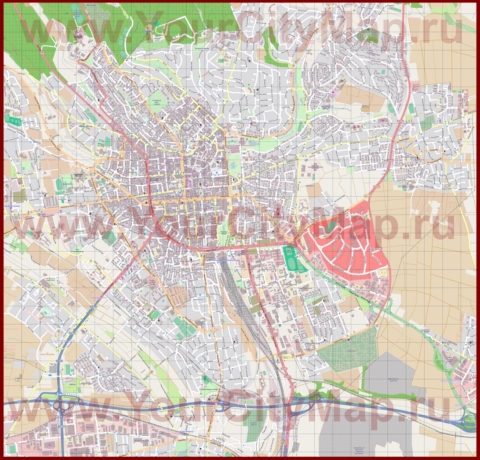 Подробная карта города Висбаден