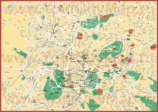 Карта центра Афин с достопримечательностями