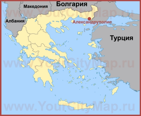 Александруполис на карте Греции
