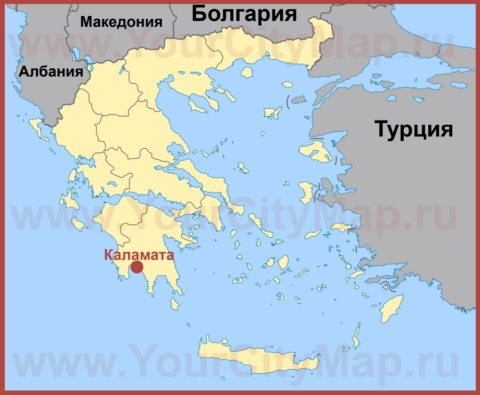 Каламата на карте Греции
