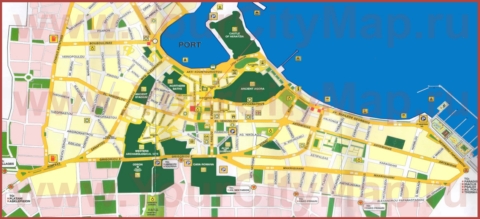 Подробная туристическая карта города Кос