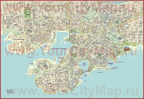 Подробная карта порта Пирей
