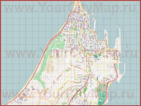 Подробная карта города Родос