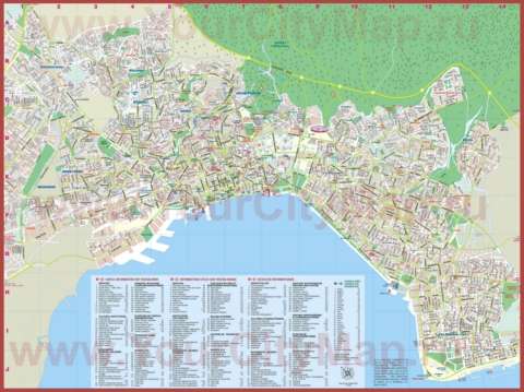 Подробная туристическая карта Салоников с достопримечательностями