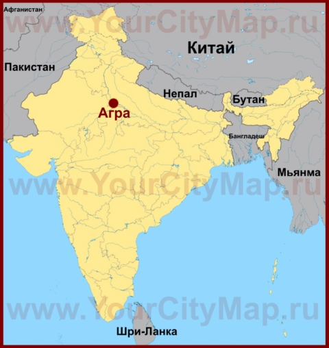 Агра на карте Индии