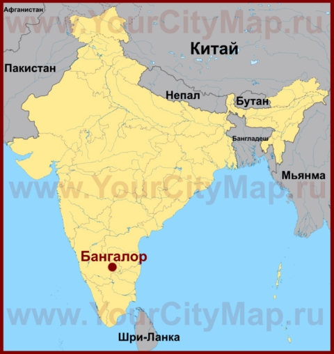 Бангалор на карте Индии